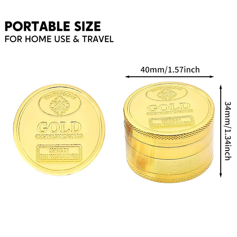 Mini 4-Layer Metal Herb Grinder — 63mm Zinc Alloy Tobacco & Dry Herb Crusher for Smoking Accessories