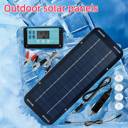 12V Solar Panel Kit — IP65 Waterproof High-Efficiency Trickle Charger for Car Battery & Portable Solar Power
