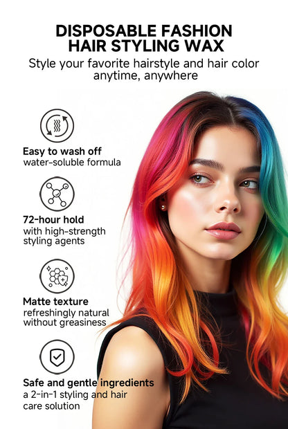 13-Color Halloween Hair Wax – 50g/120g DIY Temporary Hair Dye Cream for Men & Women, Party, Cosplay & Daily Use