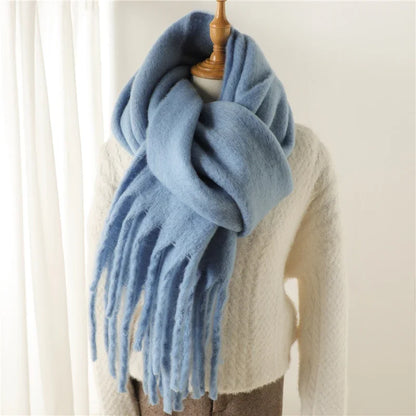 Women’s Winter Cashmere Scarf – Thick Soft Pashmina Shawl with Tassels, Warm Blanket Wrap & Long Poncho Echarpe