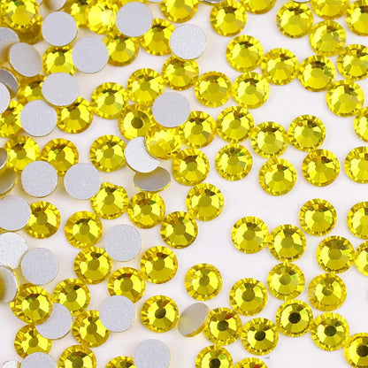 Glass Crystal Flatback Rhinestones Set SS6–SS30 – Non-Hotfix Round Glue-On Gems for Nail Art, DIY Crafts & Jewelry Decoration