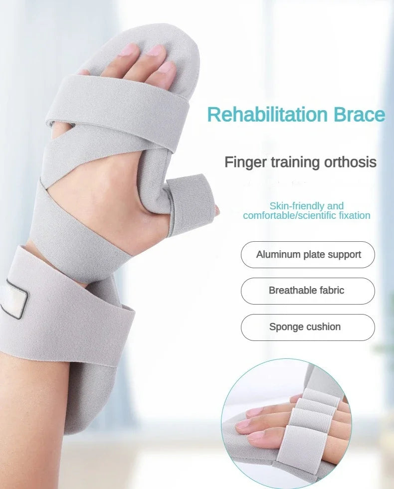 Adjustable Stroke Hand Brace — Finger and Wrist Support Splint for Night Use, Arthritis & Tendonitis Rehabilitation