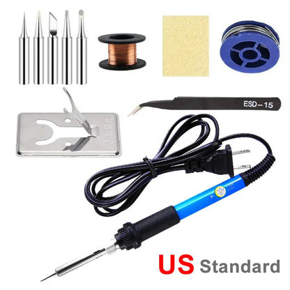 60W Adjustable Temperature Electric Soldering Iron – Precision Welding & Repair Tool (Check Local Voltage)