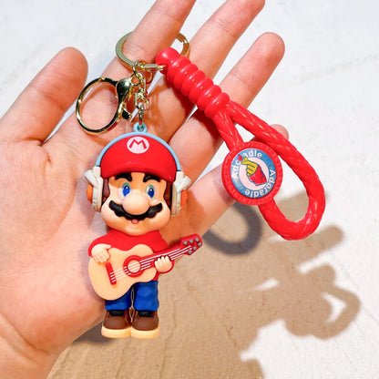 Super Mario Bros Keychain – 27 Cute Cartoon Character Action Figure Toy Doll Gift for Kids