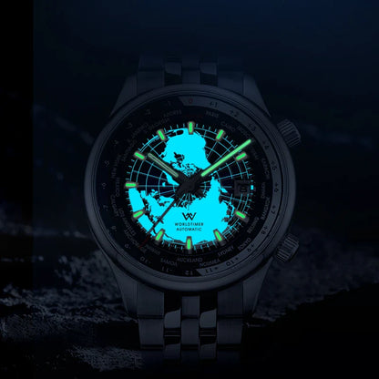 WM Welly Merck Automatic Mechanical Men’s Watch — High-Quality Sapphire, World Time, WM057 Luxury Timepiece
