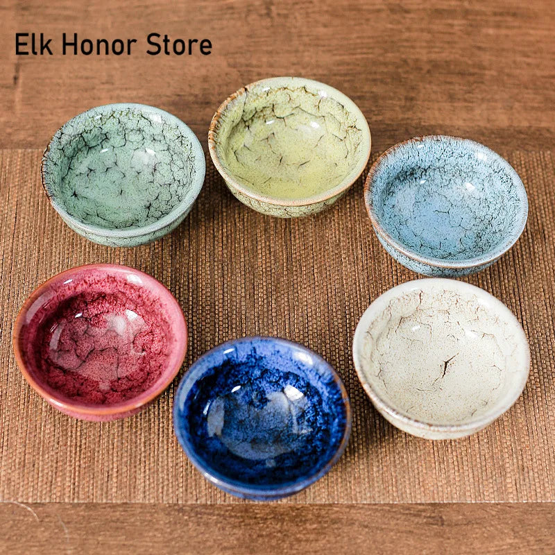 45ml Household Ceramic Teacup – Kiln Change Satin Blue Master Cup for Tea Tasting & Jianzhan Teahouse Teaware