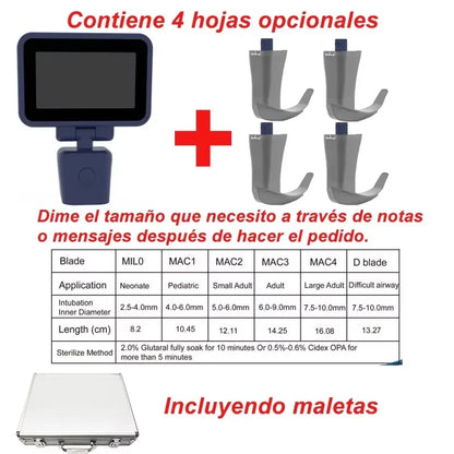 3.5-Inch Touch Screen Video Laryngoscope with Reusable Sterilizable Blades – Digital Laryngoscope, Mexico Warehouse Delivery