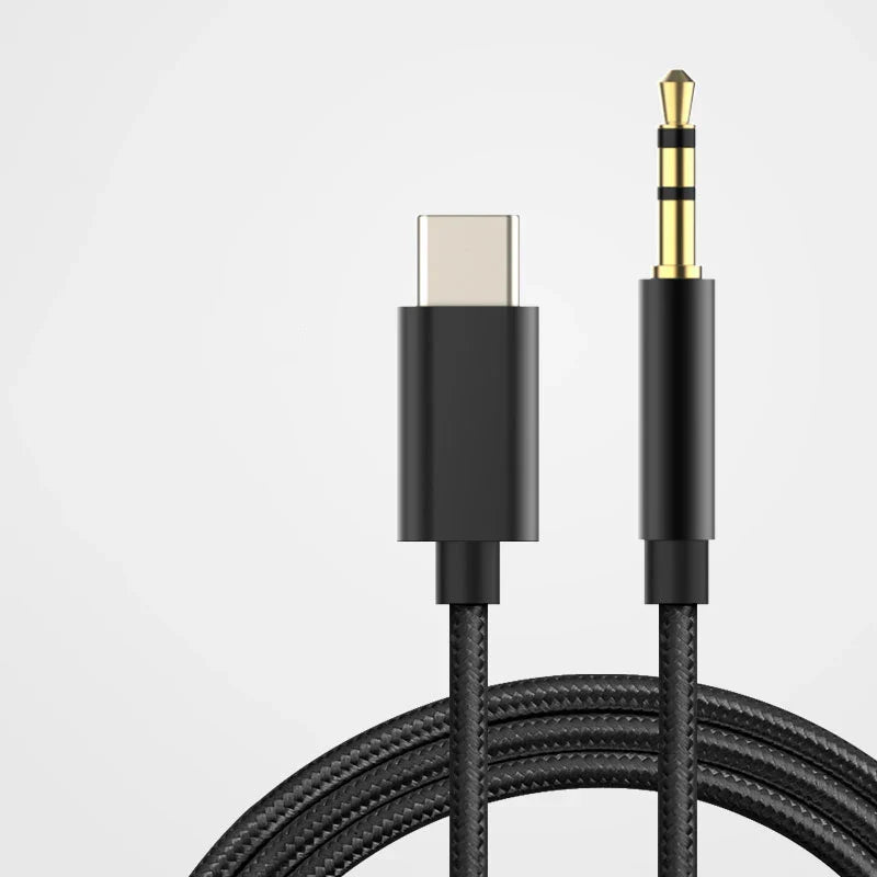 USB-C to 3.5mm Aux Audio Cable — Headphone & Speaker Adapter for Samsung S20/S21/Note 20/Tab S7