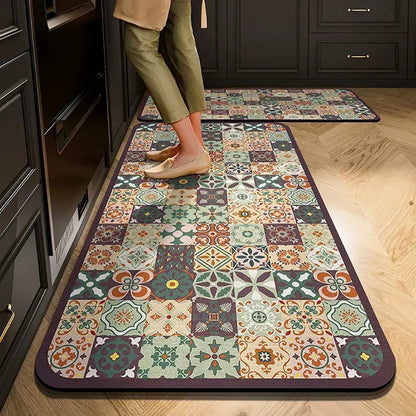 Absorbent Non-Slip Kitchen Mat – Printed Area Rug for Hallway, Living Room, Bedroom & Entrance