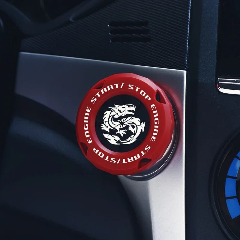 Car One-Key Start/Stop Button Cover – Engine Ignition Protective Sticker for Car & Motorcycle Interior Decoration