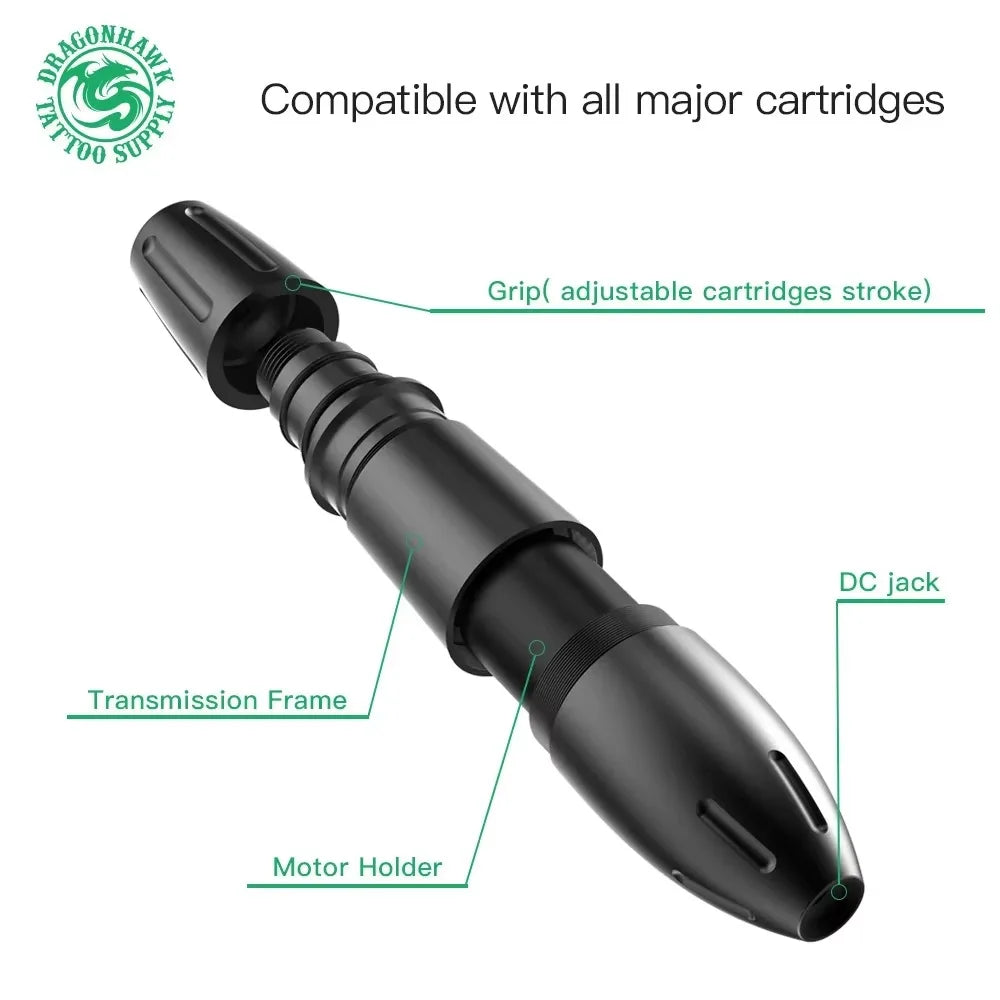 Mast K2 Wireless Tattoo Pen Kit – Dragonhawk B3 LCD Machine with Battery for Tattoo Artists
