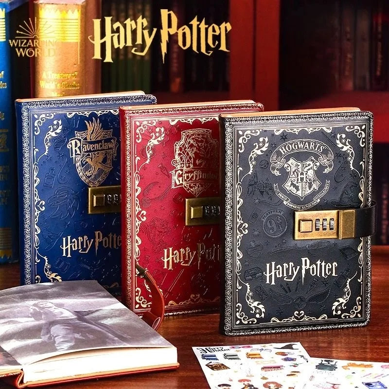 2024 New Harry Potter Four Academy Retro Notebook - A5 Cartoon Log Writing Book, Color Pages, Student & Birthday Gift
