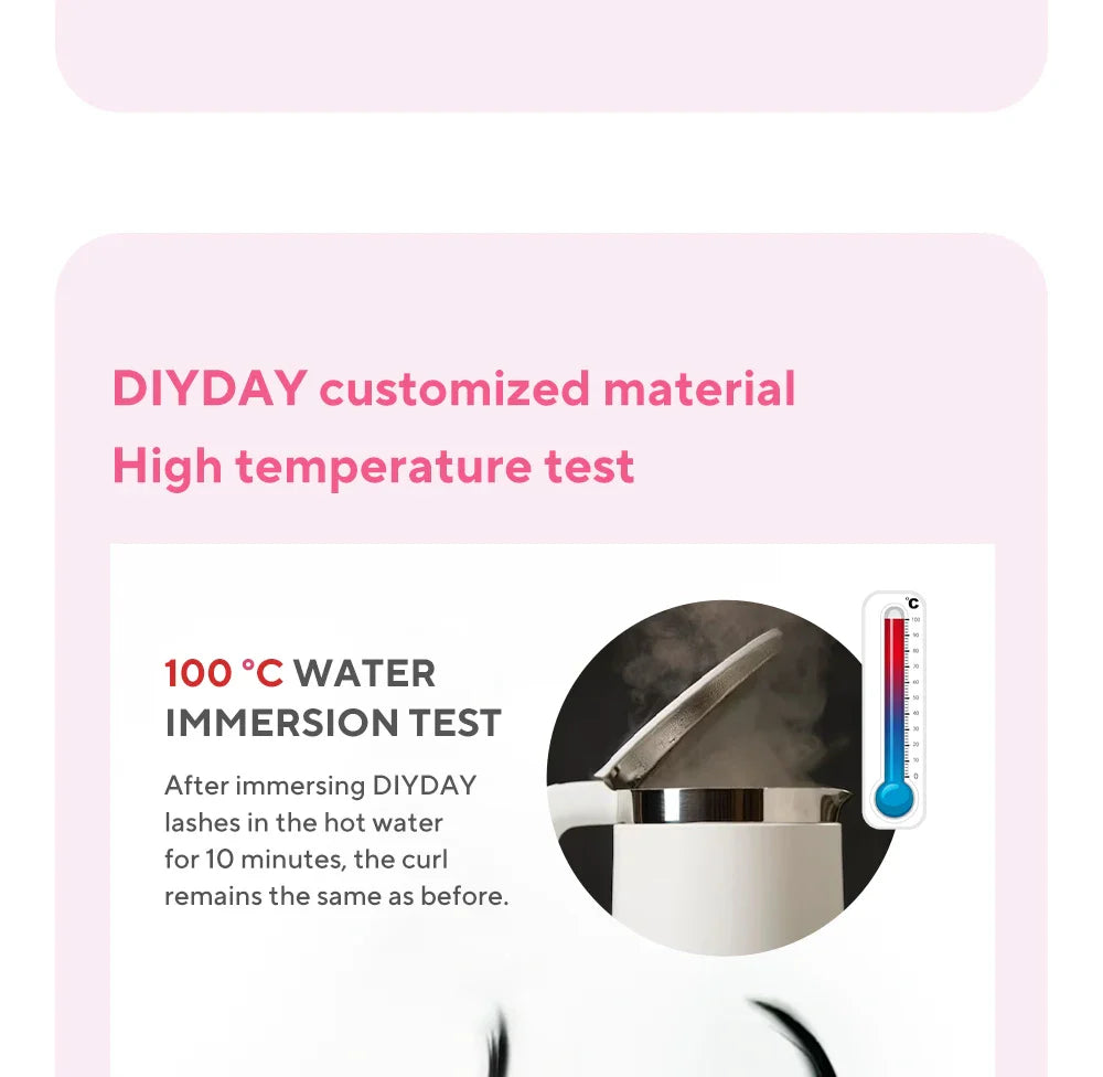 DIYDAY U-Shaped 3D Volume Eyelash Extensions — Easy-Apply Natural Wispy U YY Shape Faux Mink Lashes for Makeup