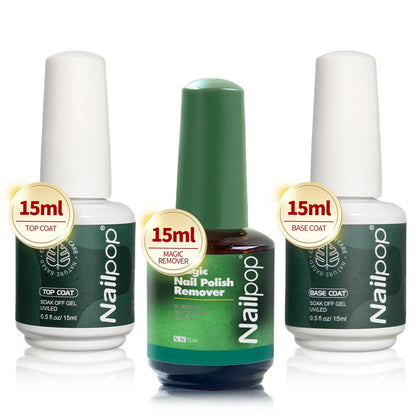 Nailpop Nail Dehydrator & Primer — Acid-Free Natural Nail Prep for Acrylic & UV Gel, Fast Dry Superior Bonding Set