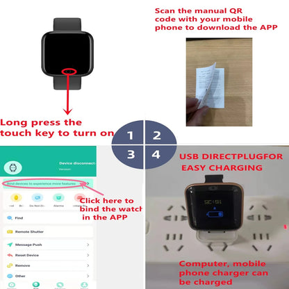 Smartwatch for Men & Women – Fitness Monitor, Message Alerts, Compatible with Xiaomi & Huawei, Perfect Birthday Gift