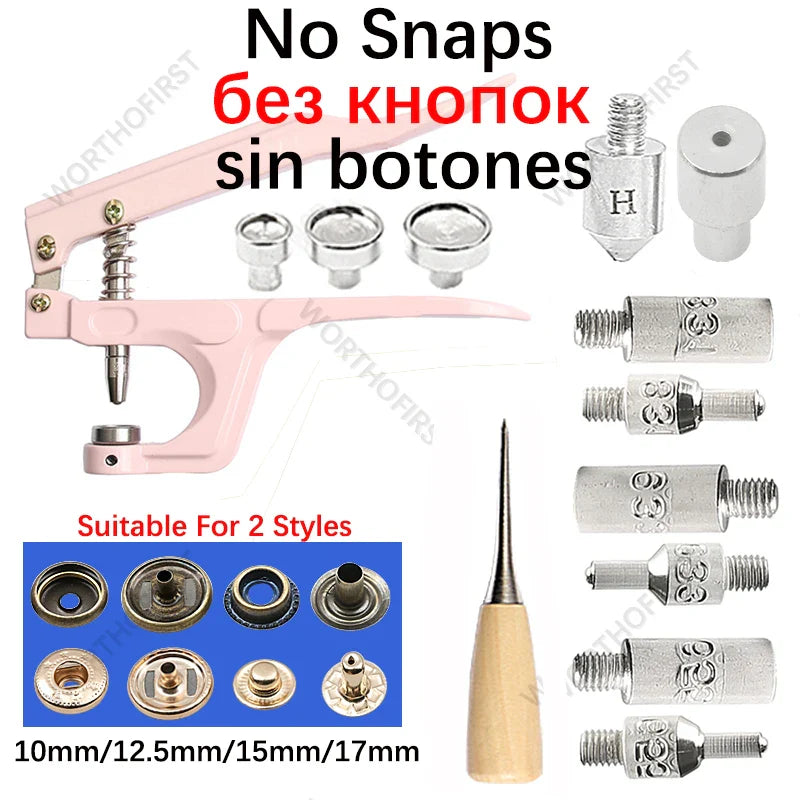 Metal Snap Fasteners Button Kit with Installation Pliers – Sewing Accessories for Jackets, Clothing & Leather Craft
