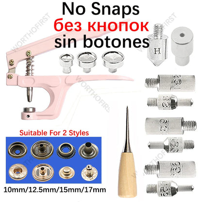 Metal Snap Fasteners Button Kit with Installation Pliers – Sewing Accessories for Jackets, Clothing & Leather Craft
