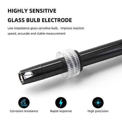 Yieryi PH Replacement Probe for Aquarium, Hydroponics & Lab Testing - BNC Q9 Connector, 1.2/3M Wire