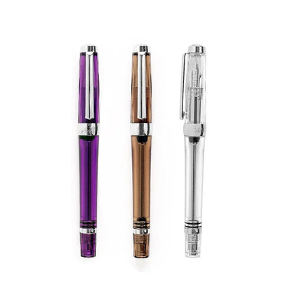 Yongsheng 3013 Transparent Resin Fountain Pen – Vacuum Negative Pressure, EF/F Tip for Calligraphy & Student Practice