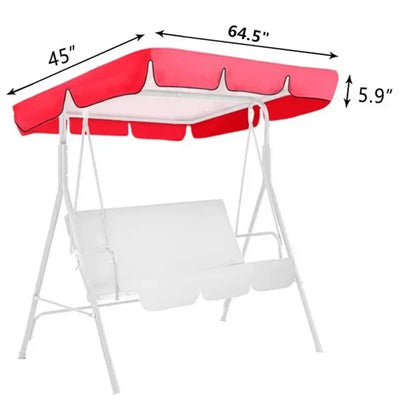 Outdoor Swing Canopy Cover - UV Waterproof 3 Seater Chair Top Replacement Shade for Patio, Yard & Hammock Seats