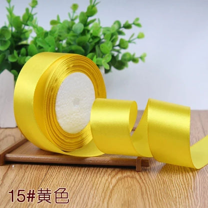 Silk Satin Ribbon Roll - 22M Craft Ribbon for DIY Bows Gift Wrapping Wedding Party Decorations in 6mm to 50mm Sizes