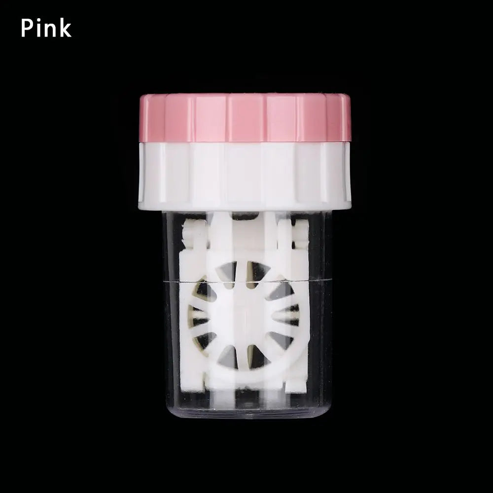 Manually Rotating Contact Lens Cleaner Case Portable Plastic Lens Storage Holder Cleaning Container Travel Accessory Tool