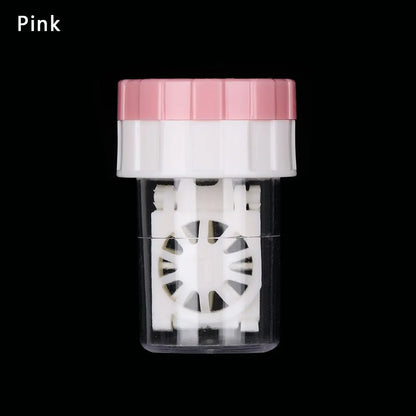 Manually Rotating Contact Lens Cleaner Case Portable Plastic Lens Storage Holder Cleaning Container Travel Accessory Tool