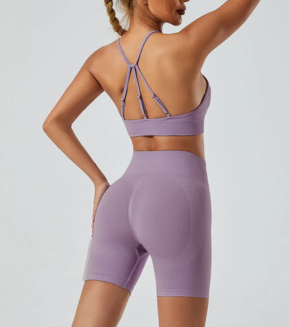 Women’s Shockproof Fitness Sports Bra – Push-Up Crop Top for Gym, Yoga & Workout