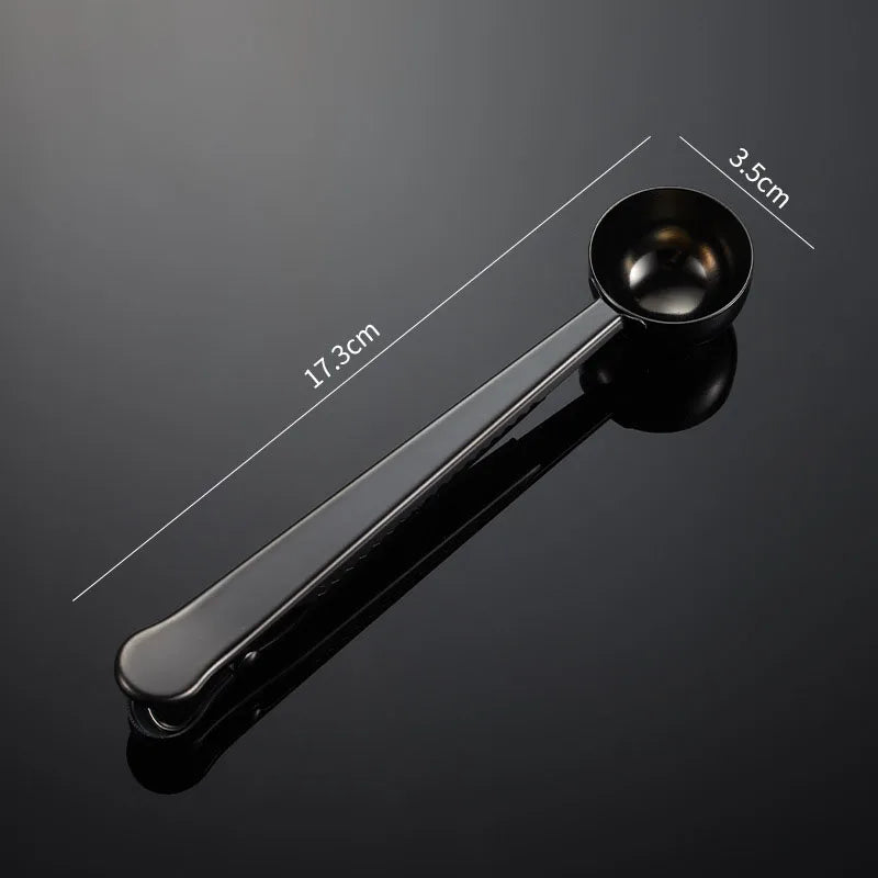 Stainless Steel Coffee Scoop with Clip – Multi-Function Spoon & Bag Sealer for Coffee Beans & Tea Leaves
