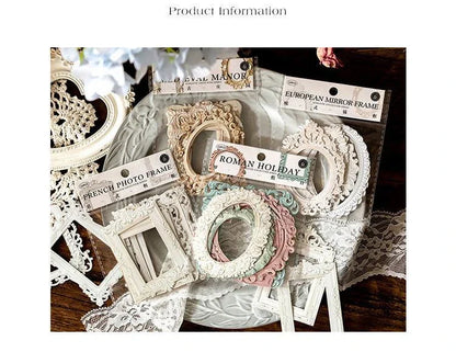 Mr.Paper 10 Sheets Hollow Relief Design Cardstock - European Architectural Modeling, Retro DIY Creative Materials