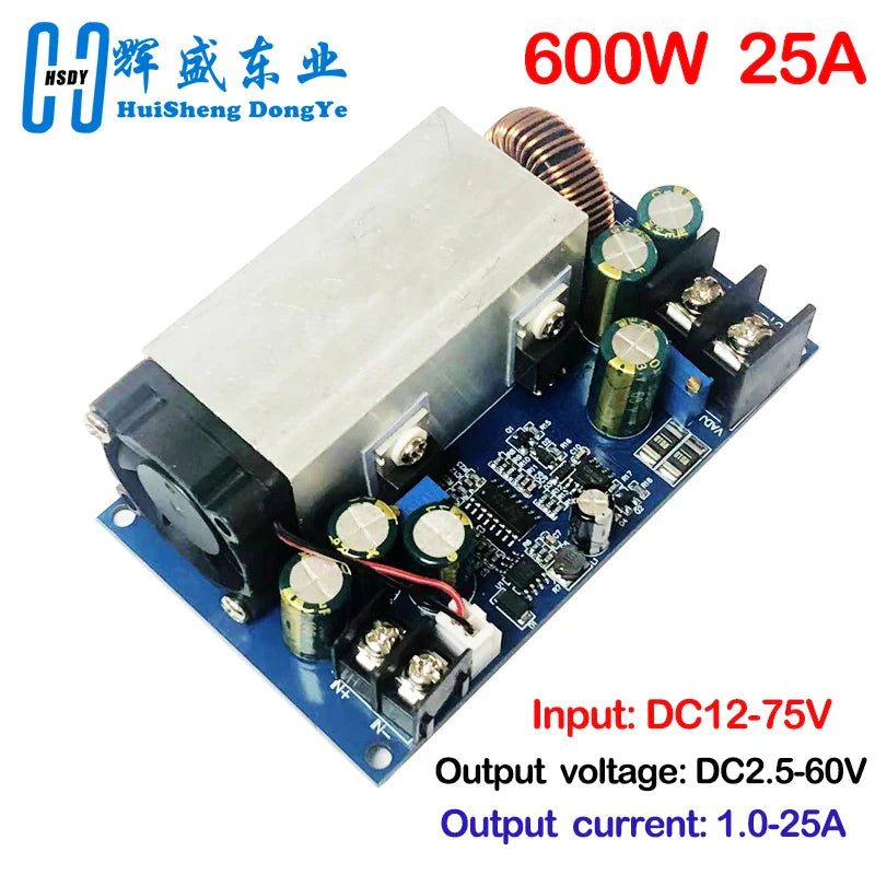 DC 12-75V 600W 25A Buck Converter – Adjustable DC-DC Power Module with Constant Voltage & Current Control
