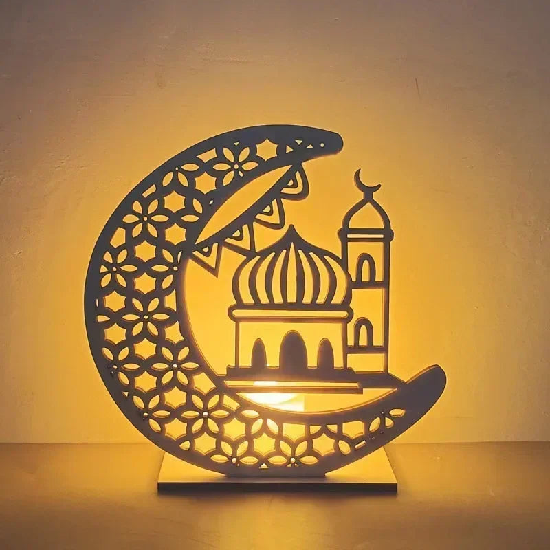 Mubarak Moon Castle Table Ornaments - 2024 Ramadan and Eid Al Adha Home Decoration for Islamic Festivals
