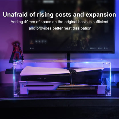 STARTRC Transparent Dust Cover for PS5 Pro & Slim – Acrylic Dust-Proof Cooling Fan Bracket Side-Open Protective Console Cover