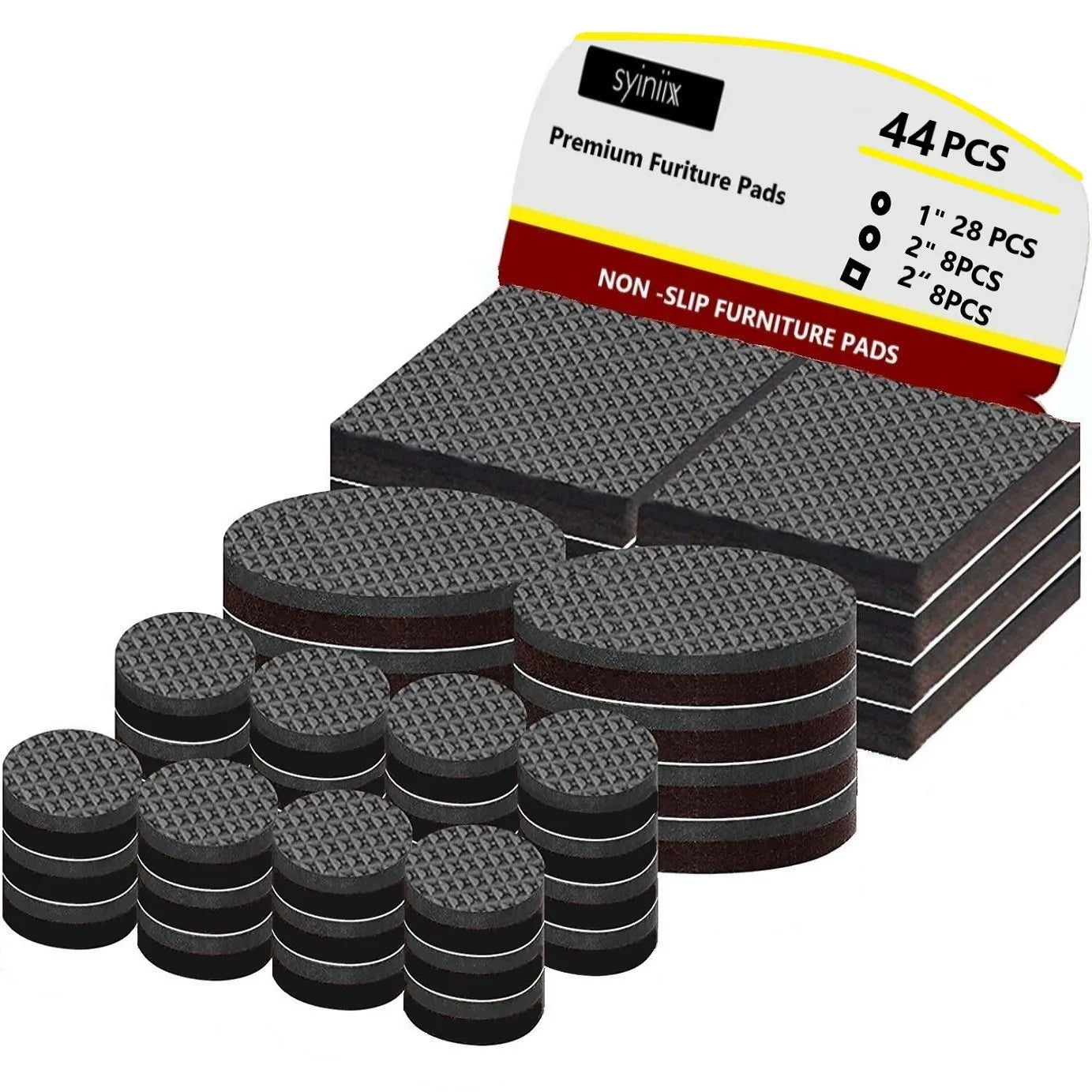 44PCS Non-Slip Furniture Grippers – Self-Adhesive Rubber Pads for Legs & Hardwood Floor Protection