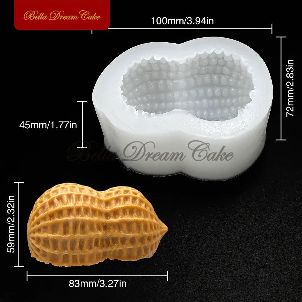 Peanut Design Silicone Mousse Mold – Pudding, Fondant, Chocolate & DIY Cake Decorating Bakeware Tool