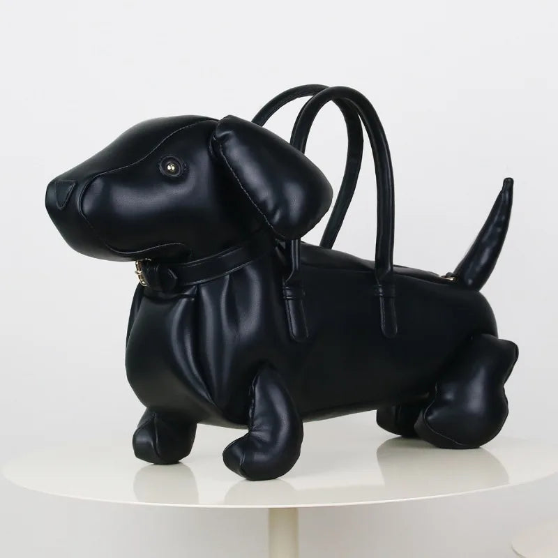 Women’s Fashion Cute Dachshund Handbag — Creative PU Soft Leather Shoulder Messenger Bag