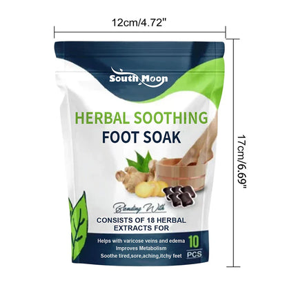 10PCS Detox Foot Soak – Herbal Lymphatic Health, Blood Circulation, Fat Burning, Stress Relief & Foot Bath Dehumidification
