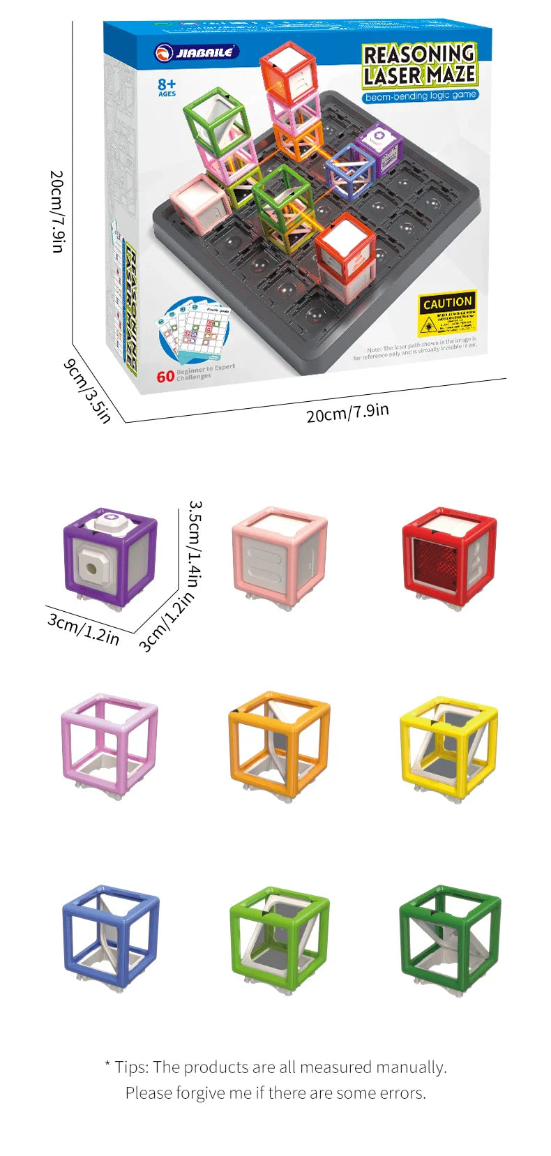 60-Level Laser Maze STEM Game — Educational Logic & Thinking Board Game for Kids, STEM Challenge & Stacking Toy
