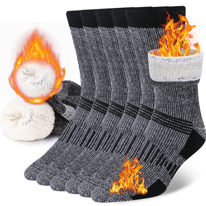 3 Pairs Merino Wool Crew Socks | Thermal Warmth for Men & Women, Ideal for Winter Work, Hiking, Running & Outdoor Sports