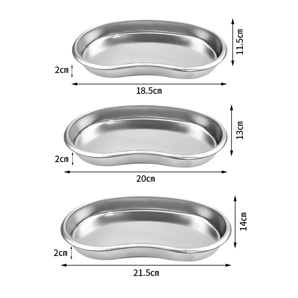 Stainless Steel Kidney Tray — Sterilized Jar Pot Container with Tweezers for Medical, Dental, Surgical, Cosmetic & Tattoo Use