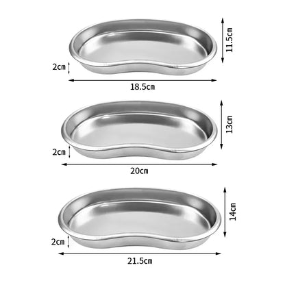 Stainless Steel Kidney Tray — Sterilized Jar Pot Container with Tweezers for Medical, Dental, Surgical, Cosmetic & Tattoo Use