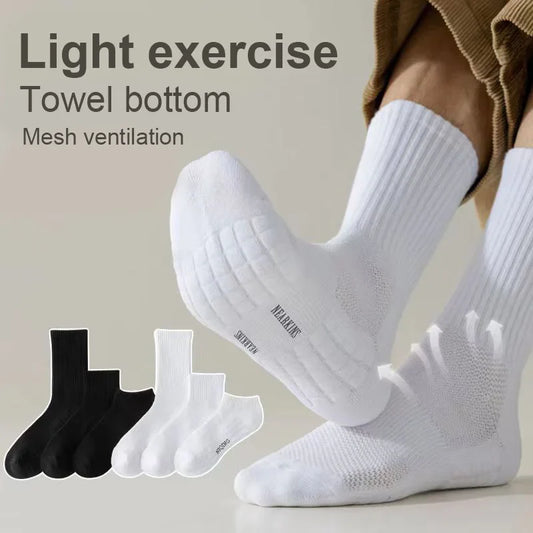 Men’s Winter Cotton Socks – Deodorant, Thickened Towel Bottom with Velvet, Mid-Tube Sports & Basketball Socks