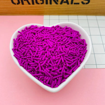 100g Colorful Long Clay Sprinkles – 5-6mm DIY Craft Decorations for Phone Deco & Creative Projects