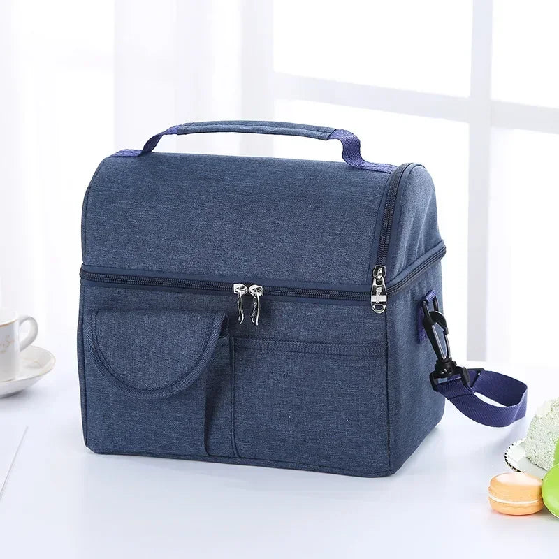Reusable Insulated Lunch Bag 8L – Leakproof Waterproof Thermal Cooler & Warm Keeper Lunch Box for Men and Women, Multifunctional Carry Bag