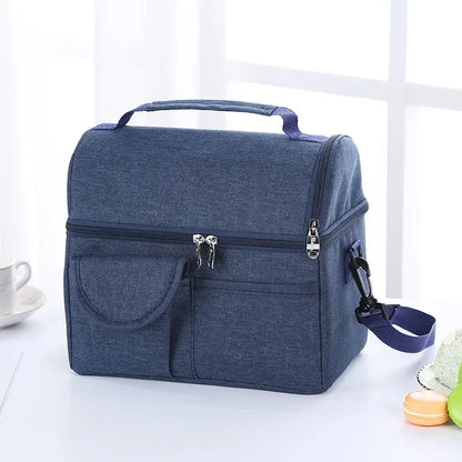 Reusable Insulated Lunch Bag 8L – Leakproof Waterproof Thermal Cooler & Warm Keeper Lunch Box for Men and Women, Multifunctional Carry Bag