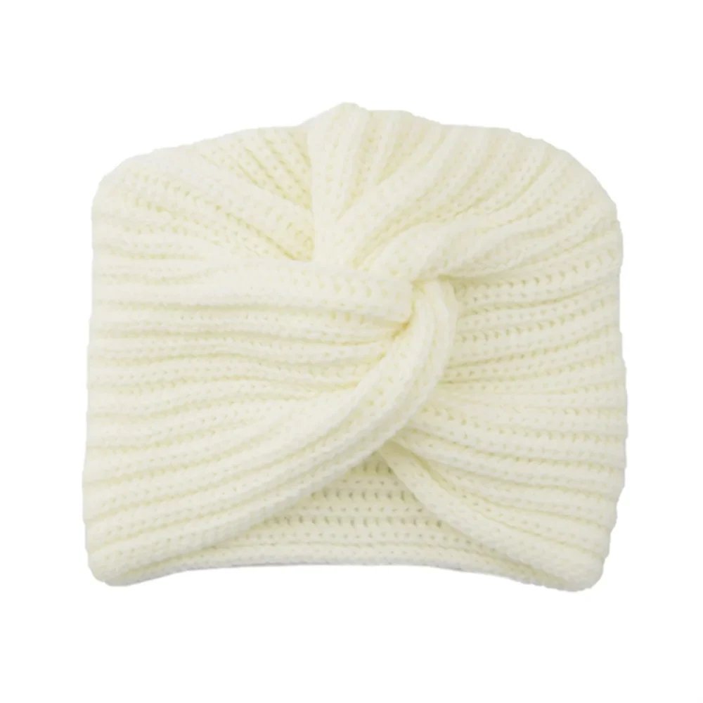 Women's Knitted Turban Hat - Bohemian Cashmere Cross Wrap Indian Wool Bonnet Cap