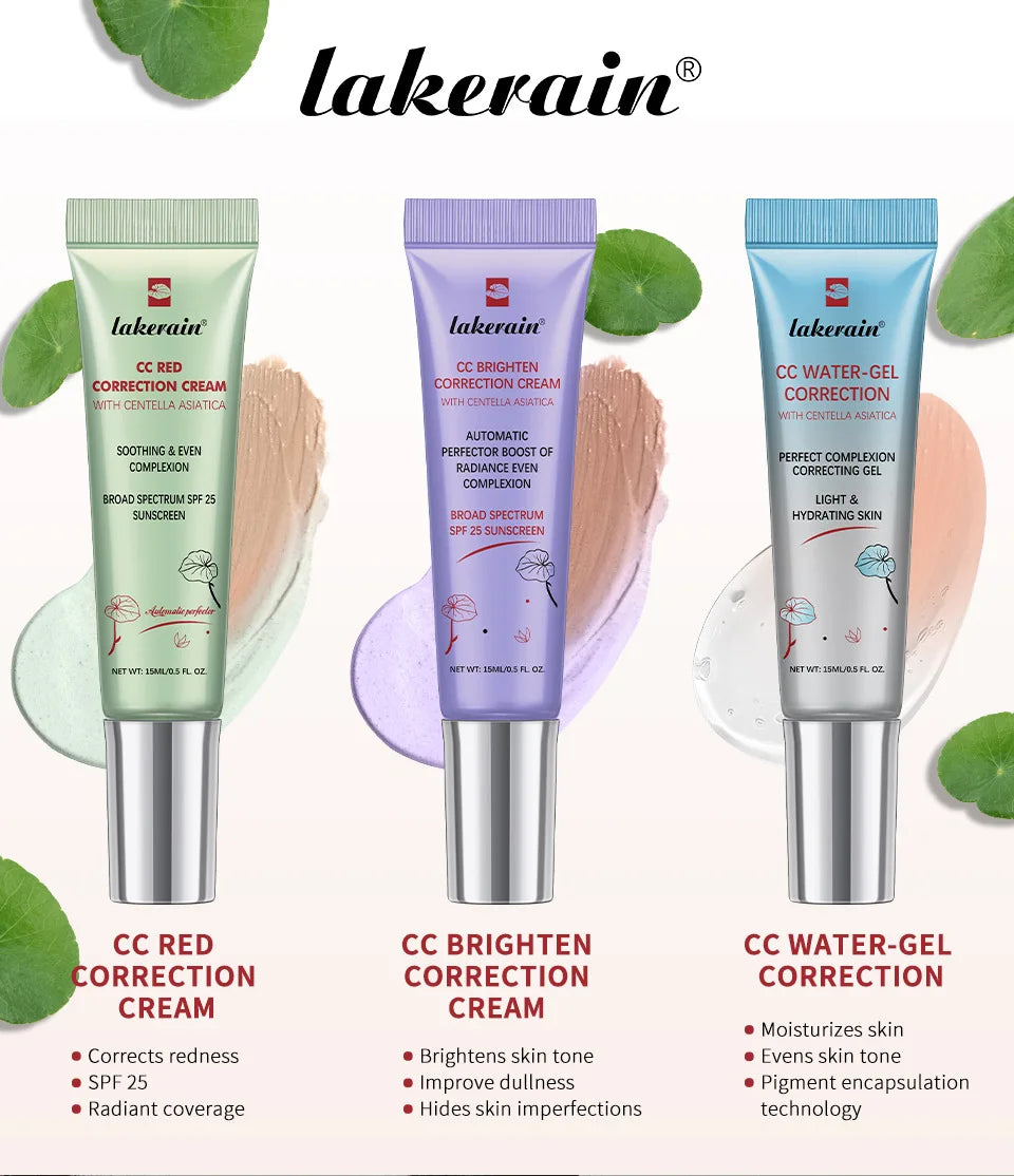 CC Red Correction Cream Primer – Moisturizing Waterproof Base with Centella Asiatica for Concealer & Foundation Prep