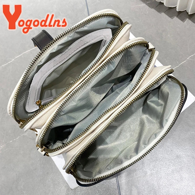 Yogodlns Women’s PU Leather Phone Shoulder Bag - Small Square Crossbody Messenger Handbag