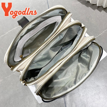 Yogodlns Women’s PU Leather Phone Shoulder Bag - Small Square Crossbody Messenger Handbag