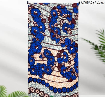 African Ankara Wax Print Fabric - 100% Cotton Batik Material for Sewing & Wholesale 6 Yards
